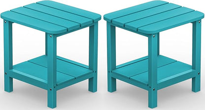 SERWALL Double Adirondack Side Table End Table Set of 2- Tiffany