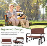Tangkula Outdoor Glider Bench, Porch Glider Loveseat Swing Bench with w/Steel Frame, 2-Seat Rocking Chair for Porch - Photo 8