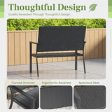 AECOJOY Outdoor Garden Bench, Weatherproof Wicker Outside Benches Clearance - Photo 5