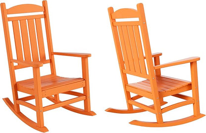WO WESTIN OUTDOOR HDPE Laguna Classic Porch Rocking Chair (Set of 2), Orange
