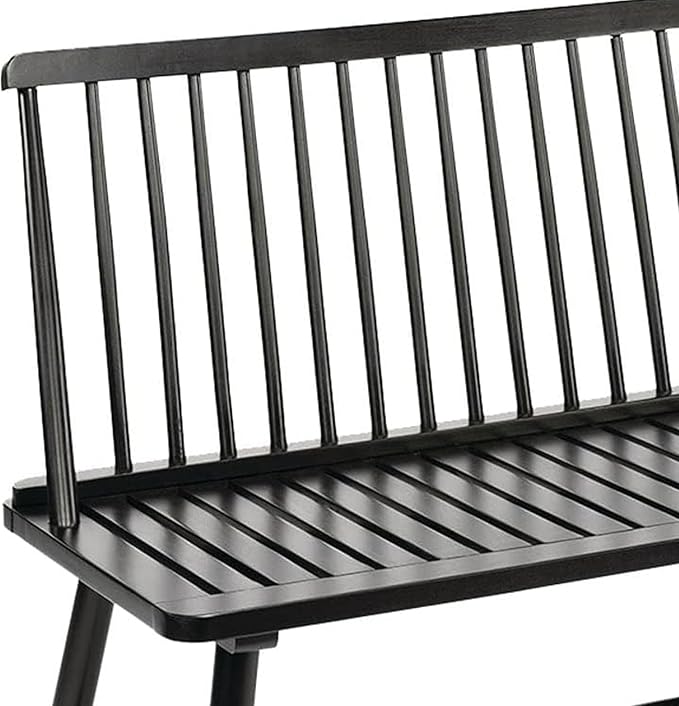 Jack Post 4 Feet Durable Hardwood Farmhouse Bench for Patio, Black (Open Box)
