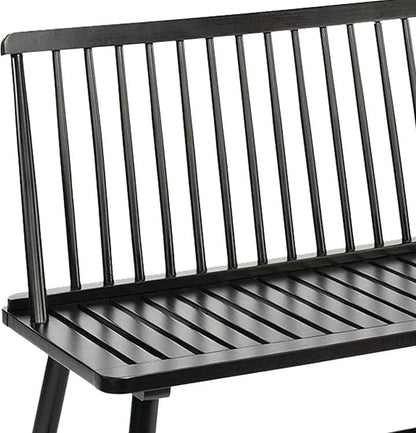 Jack Post 4 Feet Durable Hardwood Farmhouse Bench for Patio, Black (Open Box)