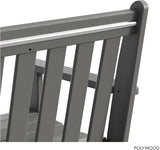 POLYWOOD GNB48GY Vineyard 48" Bench, Slate Grey - Photo 7