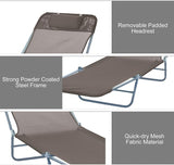 Outsunny Folding Chaise Lounge Chair, Pool Sun Tanning Chair, Outdoor Lounge Chair with Reclining Back - Photo 5
