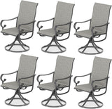 Patio Swivel Chairs Set of 6, Outdoor Dining Chairs with High Back - Photo 1