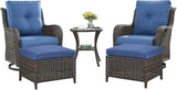 Rilyson Patio Furniture Swivel Chairs Set - 5 PC Wicker Rattan Outdoor Sectional Conversation Sets with 2 Swivel - Photo 1
