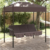Garden Swing Bench for Patio, 3-Seater Outdoor Porch Swing with Adjustable Canopy, Convertible Bed - Photo 1