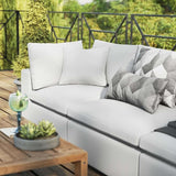 Modway Commix Outdoor Patio Overstuffed Sofa in White - Photo 2