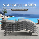 Domi Pool Lounge Chairs Set of 2, Aluminum Adjustable Outdoor Chaise Lounge - Photo 5