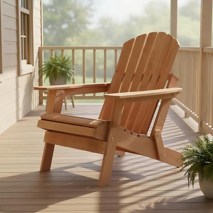 Oversize Folding Outdoor Adirondack Chair with Pre-Assembled Components for Ultimate Relaxation and Easy Storage Solutions