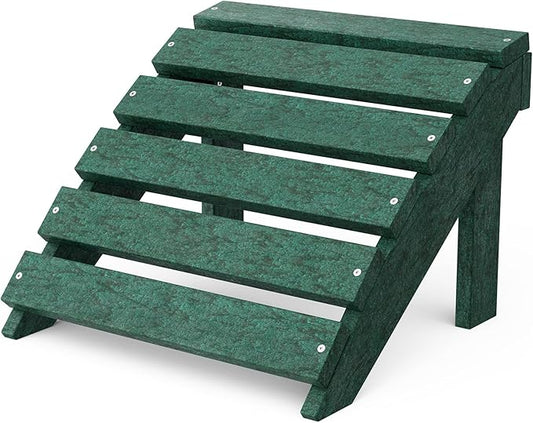 Wildridge Classic Footrest, Turf Green - Outdoor Weather Resistant HDPE Ottoman for Adirondack Chair