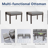 Gotland Aluminum Patio Furniture Set, Metal Outdoor Furniture with 2 Ottomans 5.1’’ High-Resilience Seat Cushions - Photo 3