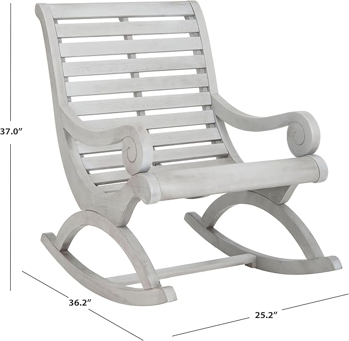 Safavieh PAT7016A Outdoor Collection Sonora Ash Grey Rocking Chair
