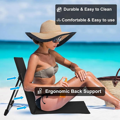 Foldable Seat for Poolside Chairs, Portable Outdoor Poolside Chairs for Edge of Pool, Beach Chair, SwimmingPool Accessories, Pool Seats for Edge,Beach Camping Picnic Lawn Accessories-Black