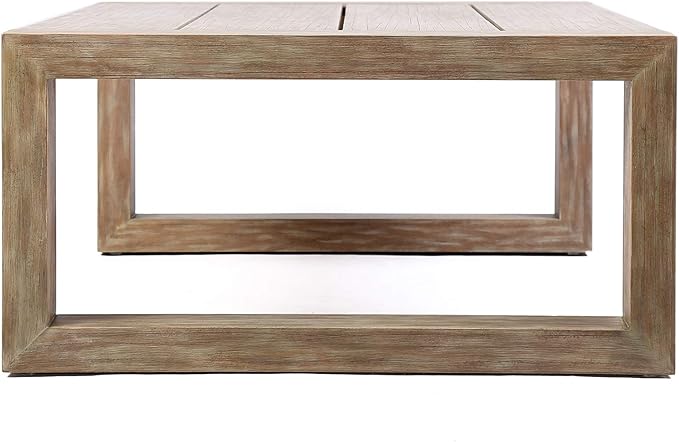 Armen Living LCPRCOLT Paradise Outdoor Light Eucalyptus Wood Coffee Table, Teak - Photo 5