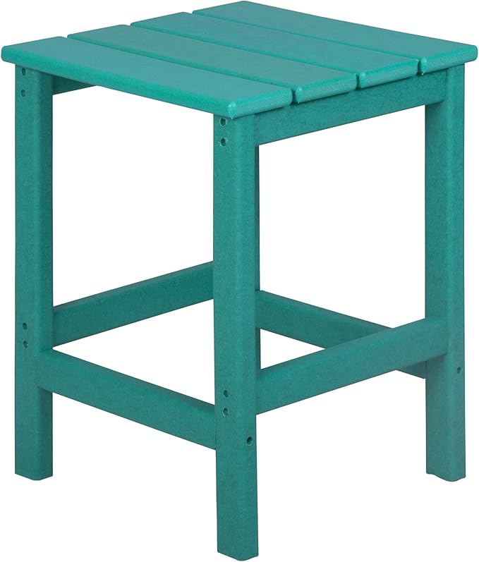 WestinTrends Malibu Square Outdoor Side Table for Adirondack Chair, Turquoise - Photo 10