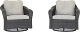 Wicker Swivel Rocking Chairs Set 2 - Photo 9