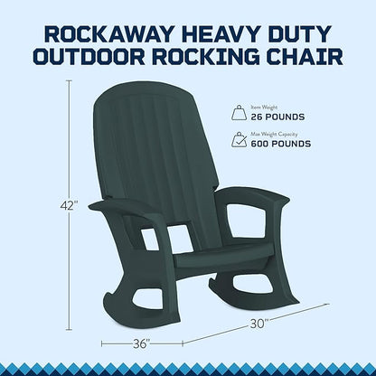 Semco Rockaway Heavy Duty All-Weather Outdoor Rocking Chair Plastics - Green