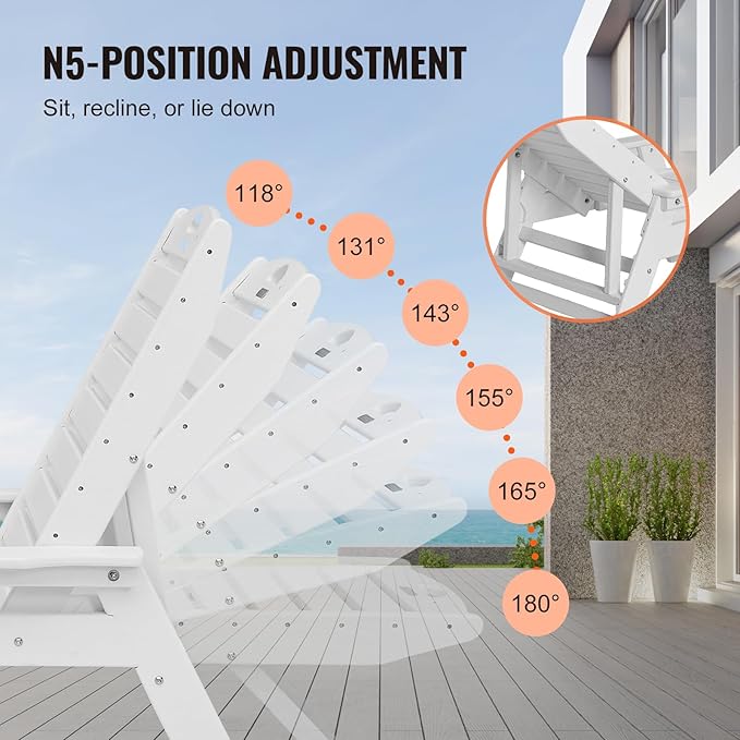 VEVOR Chaise Lounge Chair, 400 lbs Weight Capacity, 6 Positions Adjustable Patio Lounge Chair - Photo 5
