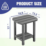 LZRS Outdoor Side Table - 2-Tier Adirondack HDPE Patio End Table for Pool, Porch, Balcony & Backyard - Photo 3