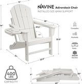 Adirondack Chair, HDPE Folding Adirondack Chair with Multifunctional Cup Holder - Photo 3