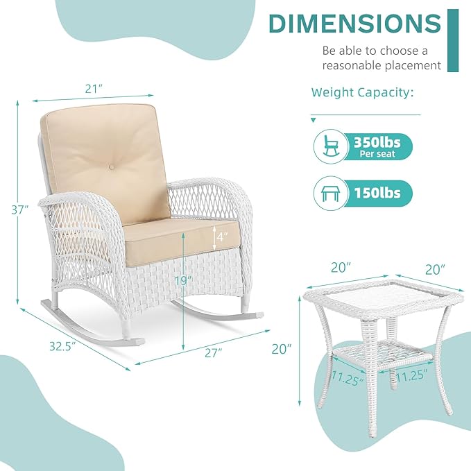 MEETWARM 3 Pieces Patio Conversation Set - Photo 4