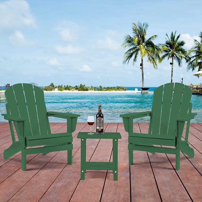 Adirondack Outdoor Side Table, 2-Tier Sturdy Patio End Table Weather Resistant, 16.5" Solid Side Table for Patio, Pool - Photo 6