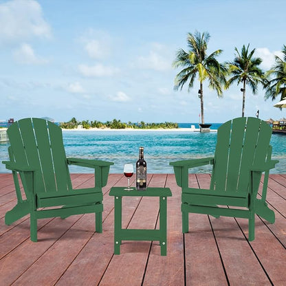 Adirondack Outdoor Side Table, 2-Tier Sturdy Patio End Table Weather Resistant, 16.5" Solid Side Table for Patio, Pool, Porch