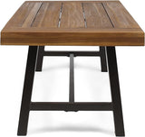 Christopher Knight Home Carlisle Outdoor Acacia Wood Coffee Table, Sandblast/Rustic Metal - Photo 5