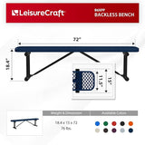 Leisure Craft Metal Outdoor Bench - 6 Foot Heavy Duty Backless Bench Seating for Garden, Porch, Picnic, Park - Photo 2