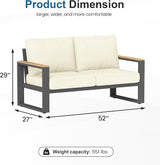 RoyalCraft Aluminum Outdoor Loveseat, All-Weather Metal Patio Loveseat with Height-Adjustable Feet - Photo 2
