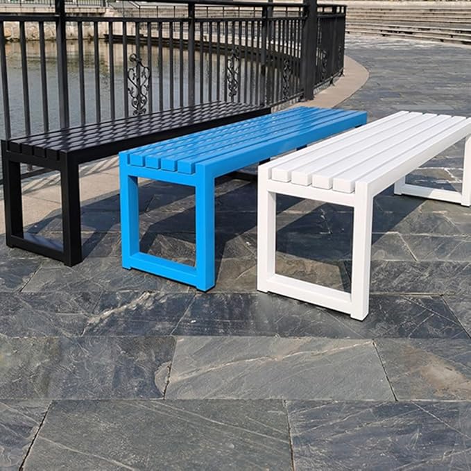 2 Seater Garden Bench,Metal Outdoor Bench,Heavy Duty Front Porch Benches,Patio Furniture Seating,for Lawn Yard Balcony Park,880lb Capacity(White,71 Inch)