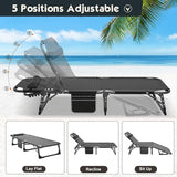 MOPHOTO Folding Chaise Lounge Chair 5-Position, Folding Cot, Heavy Duty Patio Chaise Lounges for Outside, Poolside - Photo 9