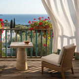 Faux Stone Side Table Square End Table, Patio Small Drink Table for Small Spaces - Photo 4