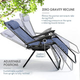 Nestl Zero Gravity Chairs Set of 4, Patio Lounge Chair Outdoor with Pillows & Cup Holder Trays - Photo 4