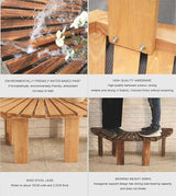 2 pcs Tree Bench Wrap Around Tree Bench Wooden Curved Benches Outdoor Strong Bearing Capacity 660Lbs - Photo 5