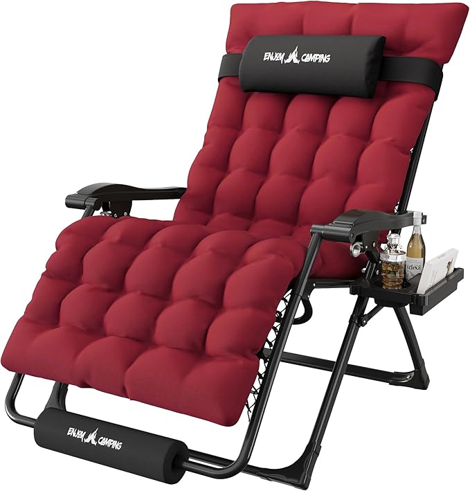 Amopatio Oversized Zero Gravity Padded Chair w/Removable Cushion&Headrest - Photo 1