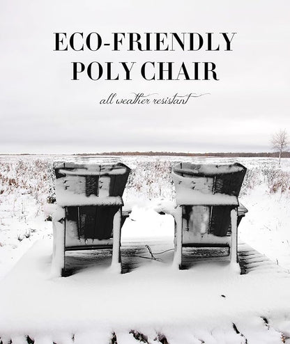 Adirondack Chair Oversized Folding Adirondack Chairs Recyclable HDPE Modern Adirondack Chair with Cup Holder Poly Lumber Patio Chairs for Pool Patio Garden Outdoors Fire Pit Black