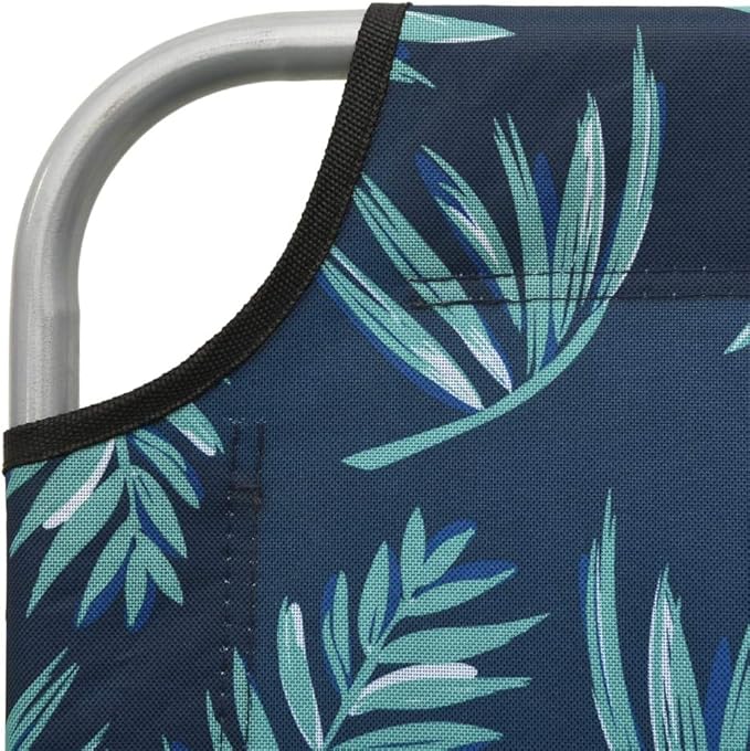 Folding Leaf-Print Sun Lounger with Removable Canopy & Steel Frame - Photo 7