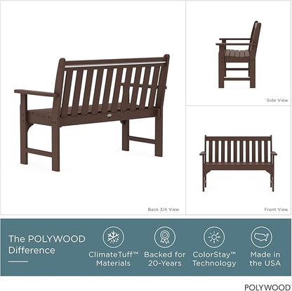 POLYWOOD GNB48MA Vineyard 48" Bench, Mahogany
