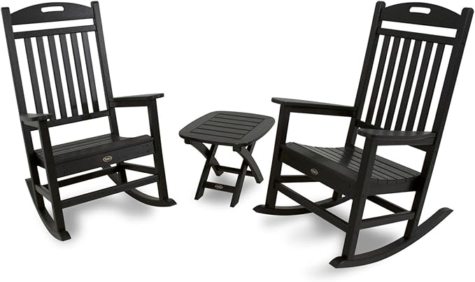 Trex Outdoor Furniture by Polywood Yacht Club Rocker Chair, Charcoal Black (TXR100CB)