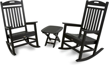 Trex Outdoor Furniture by Polywood Yacht Club Rocker Chair, Charcoal Black (TXR100CB)