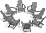 SERWALL Folding Adirondack Chair Set of 8, Adjustable Adirondack Chair with 3 Recline Positions - Photo 1