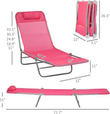 Outsunny 2 Piece Folding Chaise Lounge Chairs, Pool Sun Tanning Chairs with Reclining Back, Breathable Mesh Seat - Photo 3