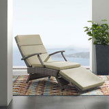 Modway Envisage Outdoor Patio Wicker Rattan Chaise Lounge in Light Gray Beige - Photo 2