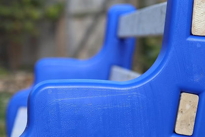 DIY Bench Ends Kit – Build Your Own Outdoor or Patio Bench – Fits Standard 2x4s, Hardware Not Included – Made in USA by Confer Plastics (Blue)