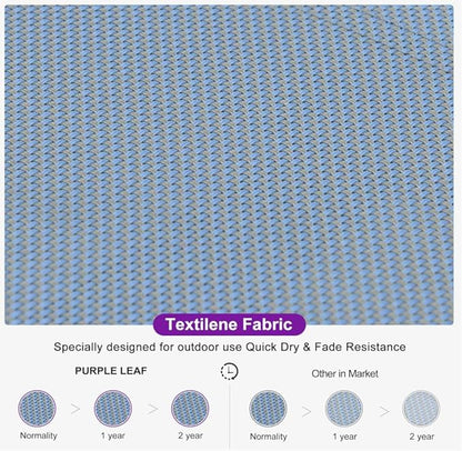PURPLE LEAF Patio Lounge Chair Set for 2 Outdoor Chaise Lounge with Adjustable Backrests and Easy-to-Move Wheels Aluminum Reclining Pool Chair for Outside Yard Poolside Table Included, Indigo