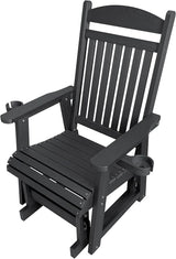 Poly Lumber Patio Glider for One Person, with Cup Holders, High Backrest and Deep Contoured Seat, HIPS Material - Photo 8