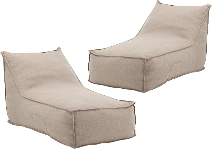 Christopher Knight Home Venny 48" L Outdoor Bean Bag Chair Set of 2, Fabric Bean Bag Chair for Adults and Kids - Photo 5