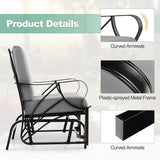 Tangkula Outdoor Patio Glider, Metal Framed Gliding Chair with Cushion - Photo 6